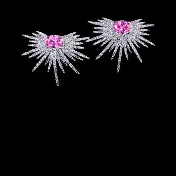 The Kamaly Starburst Zircon Earrings - Picture 6 of 7